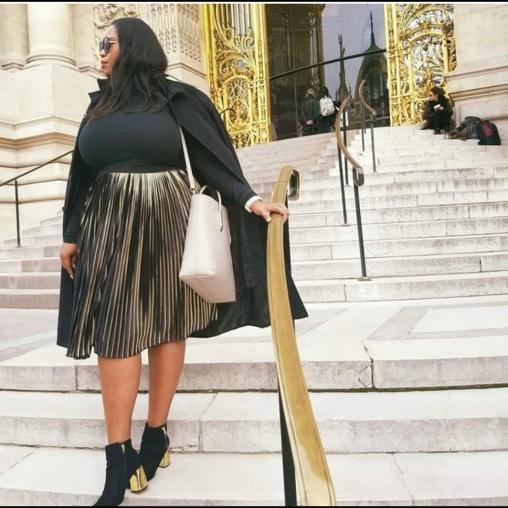 Gold Metallic A line skirt